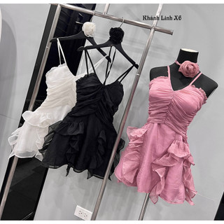 Đầm 2 dây hoa cổ Chunchun quyến rũ