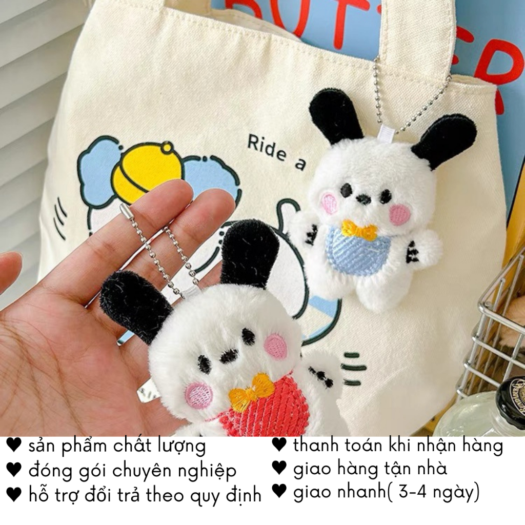 Móc Khoá Thú Bông Nhồi Gấu Dâu Vịt Chuối Treo Balo Cute Cặp Đôi PK63