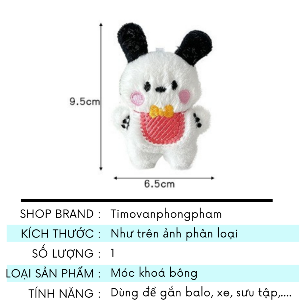 Móc Khoá Thú Bông Nhồi Gấu Dâu Vịt Chuối Treo Balo Cute Cặp Đôi PK63