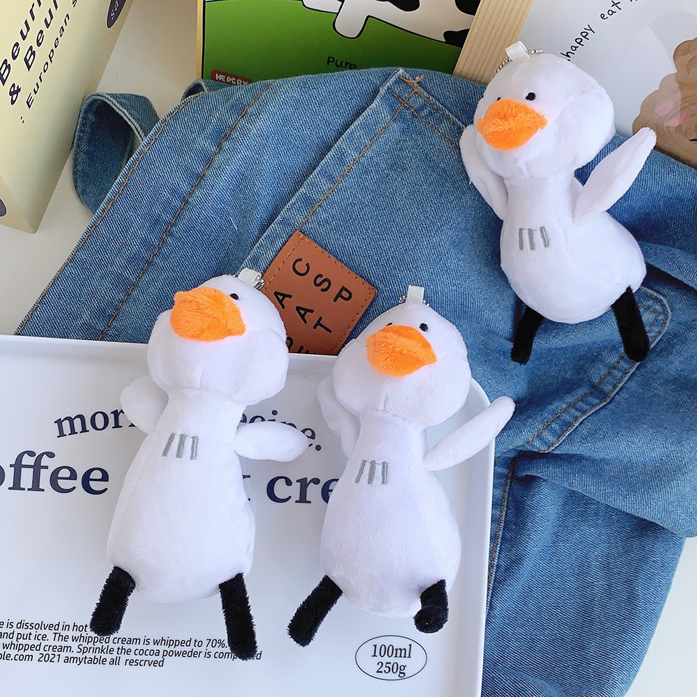 Móc Khoá Thú Bông Nhồi Gấu Dâu Vịt Chuối Treo Balo Cute Cặp Đôi PK63