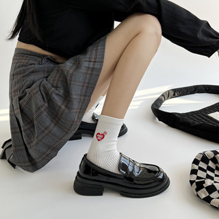 Giày lười nữ (CÓ SẴN) da bóng đế thấp giày lolita nữ đế bằng loafer nhật bản giày loafer classic đế vằn da trơn