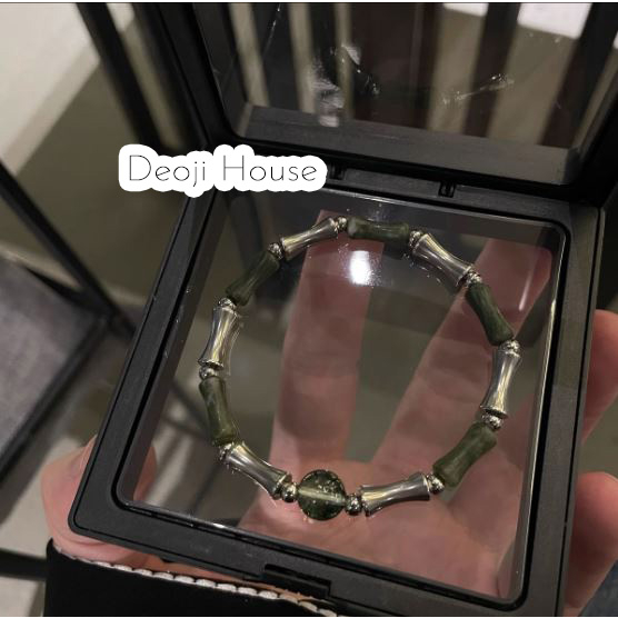 Vòng tay nam và nữ DEOJI . Trúc cát tường may mắn, ngọc trúc kết hợp hạt Titan