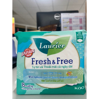 Băng vệ sinh laurier Fresh&free siêu mỏng cánh 08 miếng