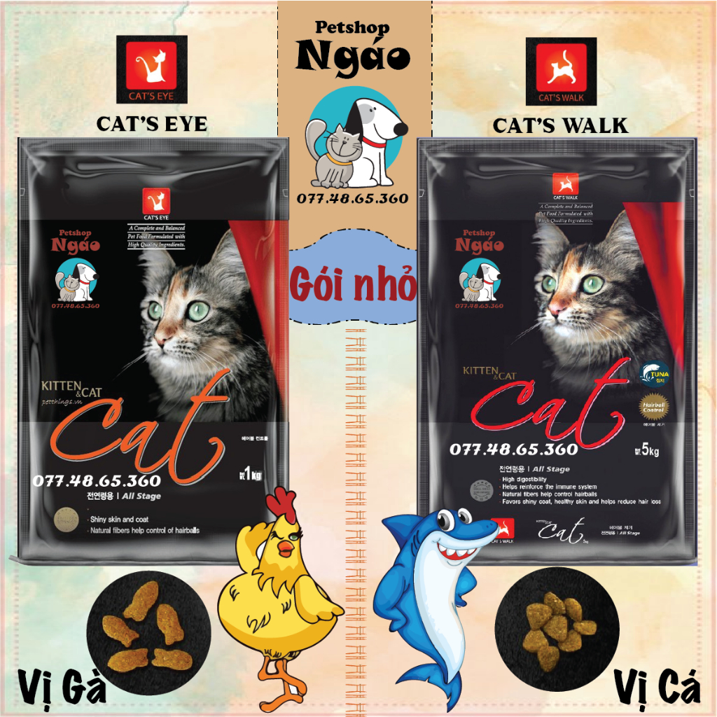 [1kg , 1.5kg ] Thức ăn mèo DuoLight Cat , Cats Walk  , CatsEye . Cats Eye ,  - Hàn Quốc Tiêu Búi Lông - Ngáo Petshop