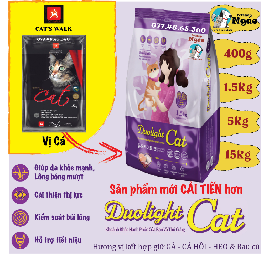Thức ăn mèo DuoLight Cat , DouLight Cat , CatsEye . Cats Eye ,  - Hàn Quốc Tiêu Búi Lông  - Ngáo Petshop __