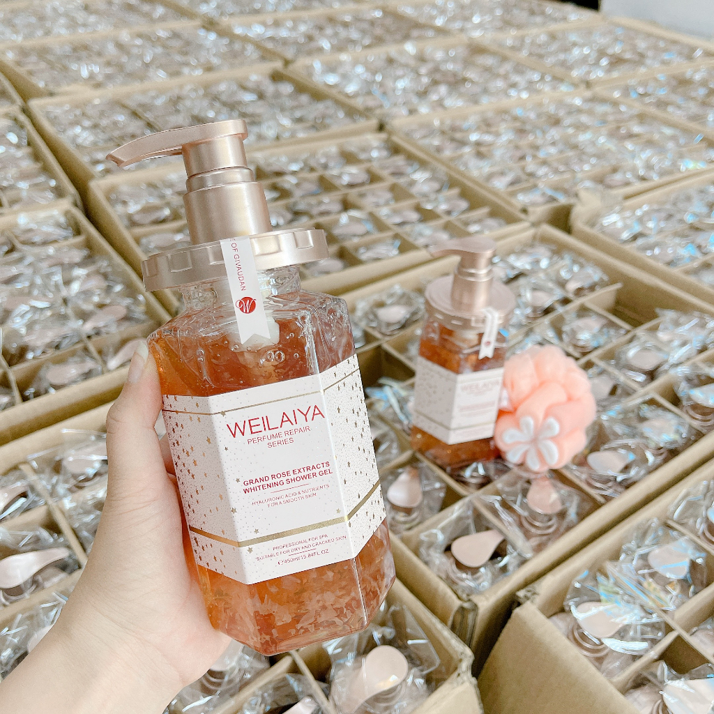 Sữa Tắm Trắng Da Cánh Hoa Hồng Damask Weilaiya Chính Hãng Hương Nước Hoa Sang Trọng Quyến Rũ Mềm Da STHH