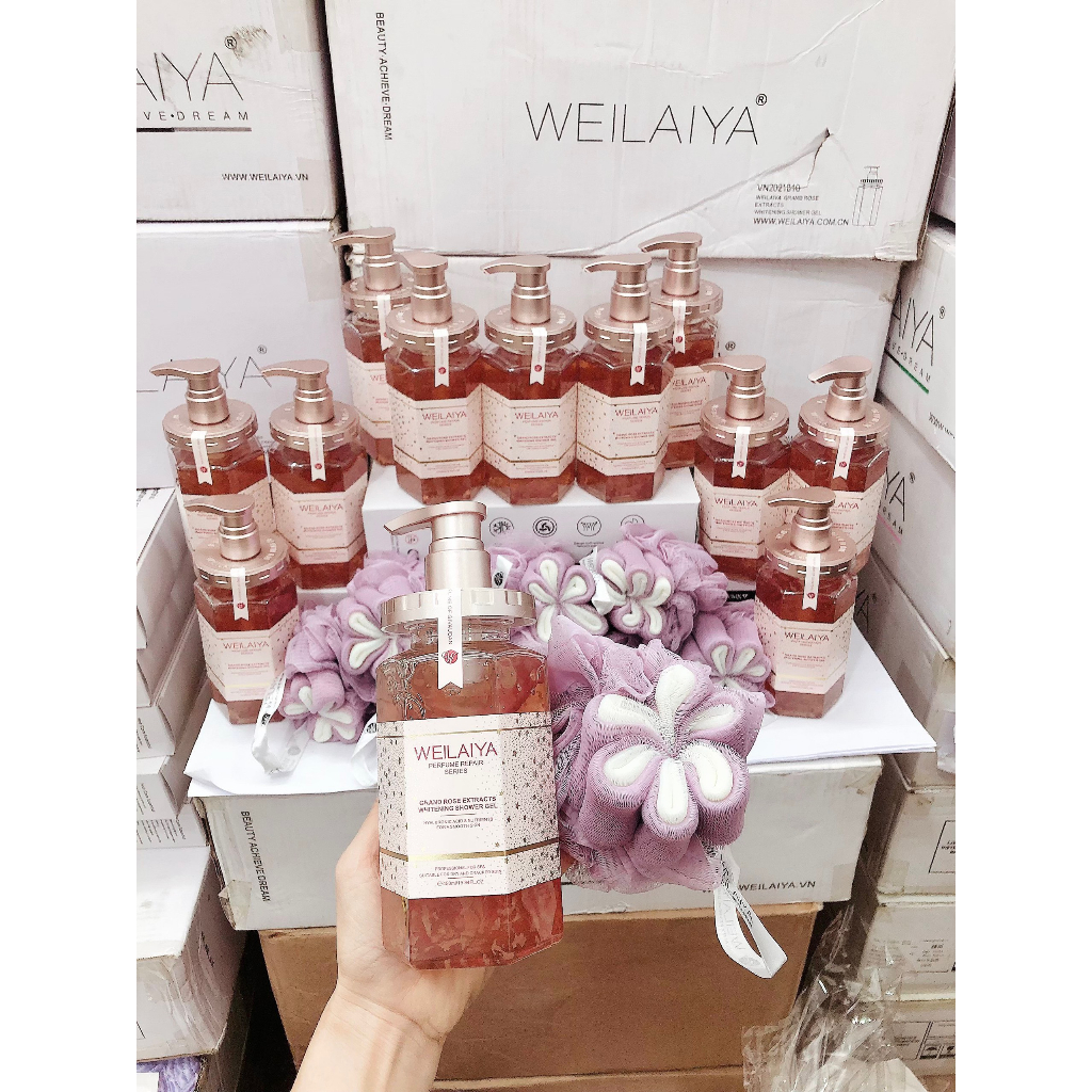 Sữa Tắm Trắng Da Cánh Hoa Hồng Damask Weilaiya Chính Hãng Hương Nước Hoa Sang Trọng Quyến Rũ Mềm Da STHH