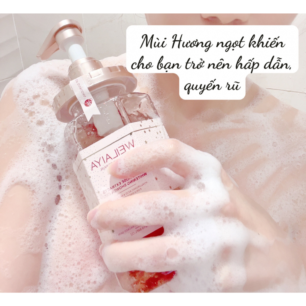 Sữa Tắm Trắng Da Cánh Hoa Hồng Damask Weilaiya Chính Hãng Hương Nước Hoa Sang Trọng Quyến Rũ Mềm Da STHH