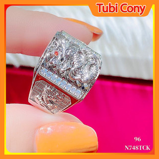 Nhẫn nam chạm rồng titan xi kim mang bền màu N748 - Bao đổi trả nếu sai hình