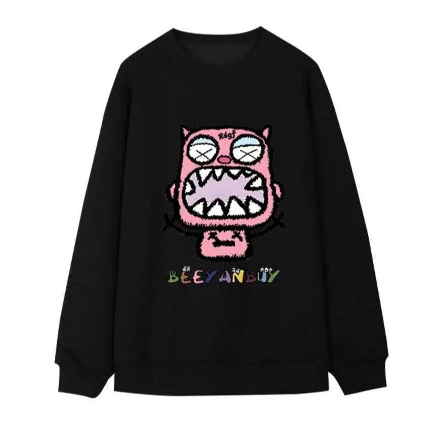 Áo nỉ ,áo sweater tay dài nam nữ form rộng nam nữ basic hoạ tiết cute đáng yêu hottrend thu đông