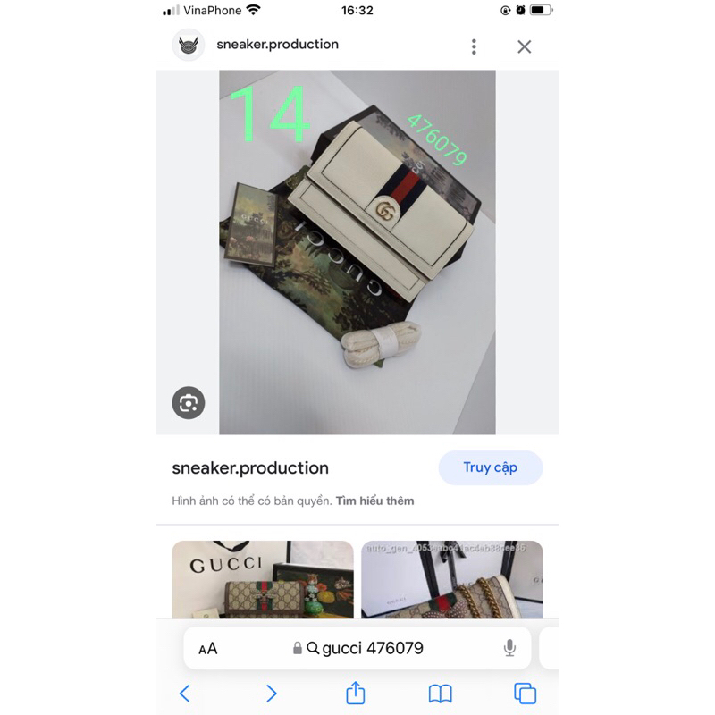 Túi gc wooc da thật 19cm