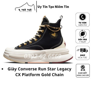 Giày cv Run Star Legacy Black White Dây Xích - CV Platform Valentine Lai Au Cao Cấp