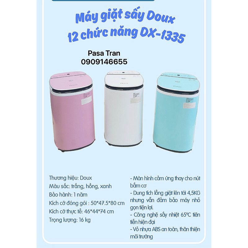 Máy giăt-sấy Mini Doux