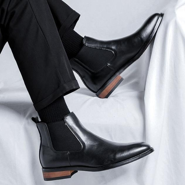 Giày Boot Nam - Chelsea Boots Nam Mũi Nhọn Cao Cấp Sang Trọng WALK GN441