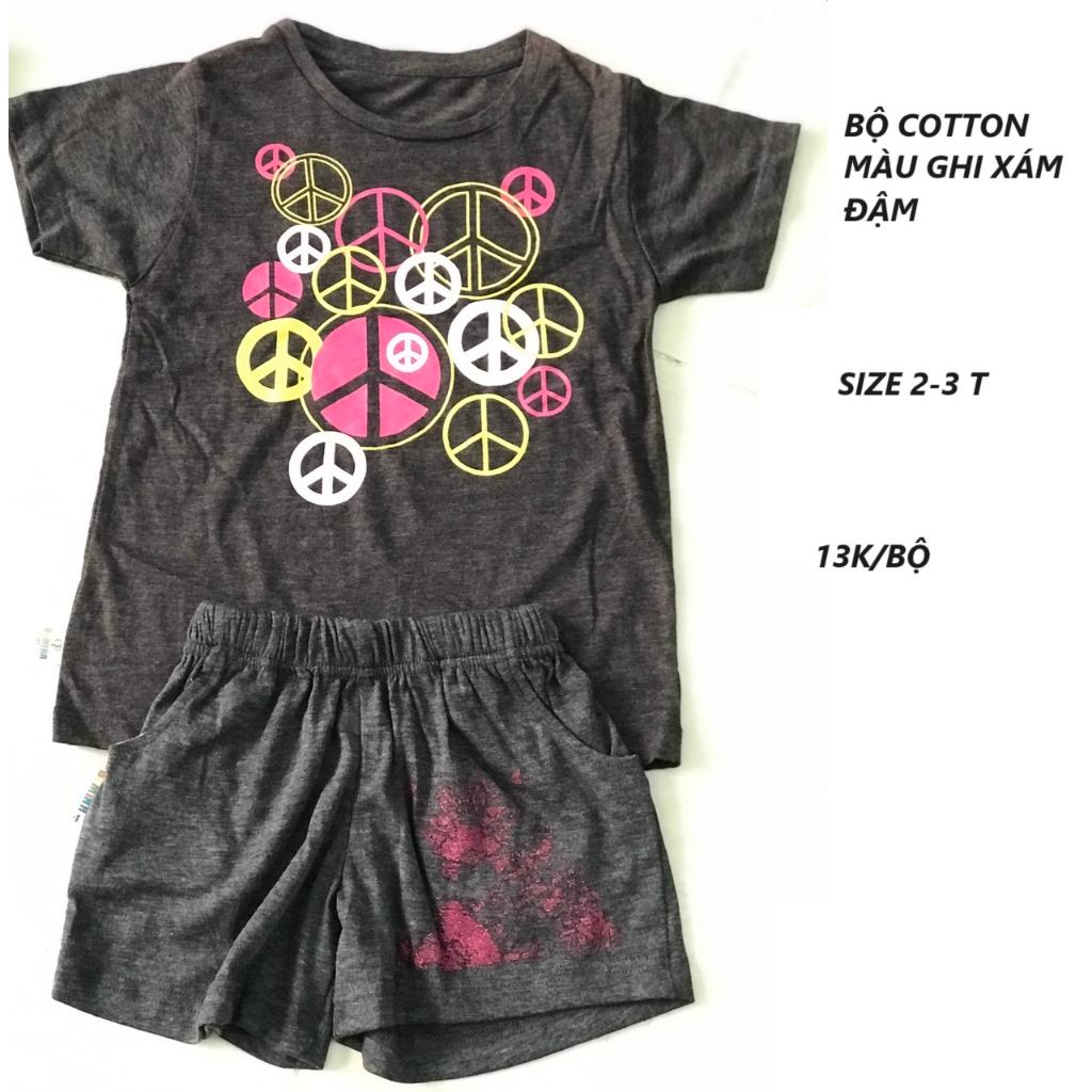 BỘ COTTON LẺ SIZE CHO BÉ NHIỀU KIỂU THANH LÝ 15K/BỘ