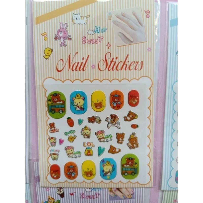 Vỉ 16 Bộ dán sticker món tay hàng đẹp cho bé