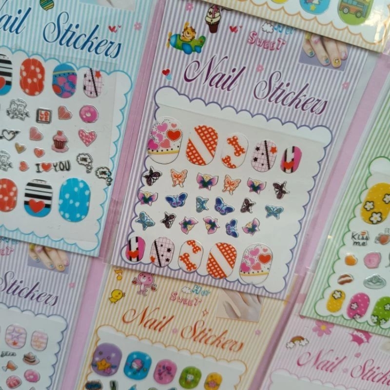 Vỉ 16 Bộ dán sticker món tay hàng đẹp cho bé