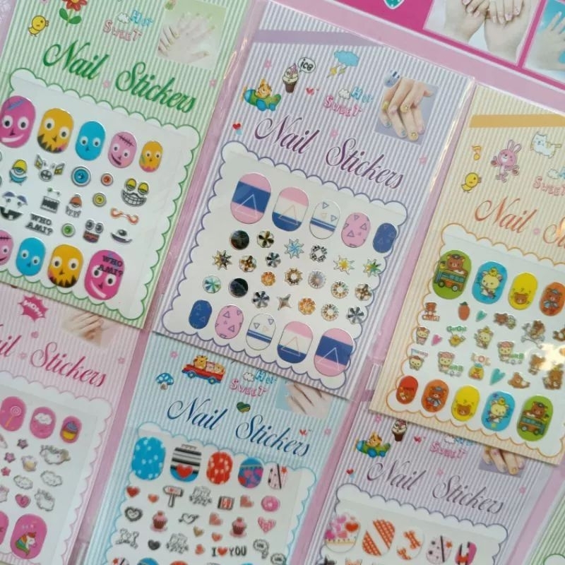 Vỉ 16 Bộ dán sticker món tay hàng đẹp cho bé