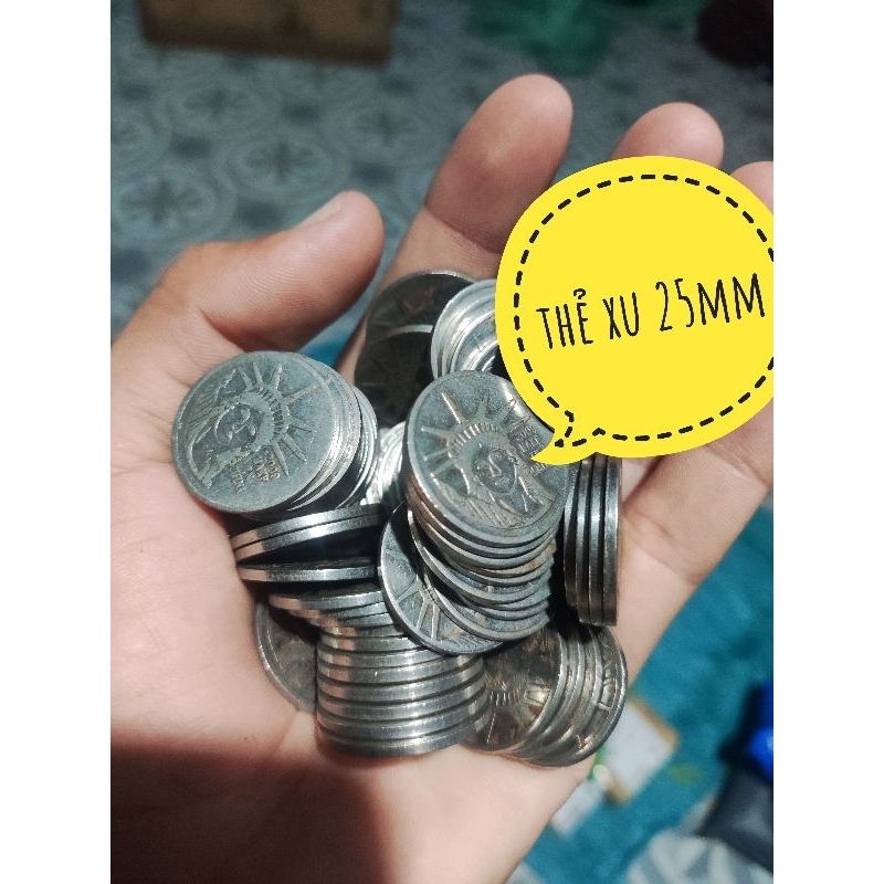 Xu thẻ game 25mm  cũ đã sử dụng