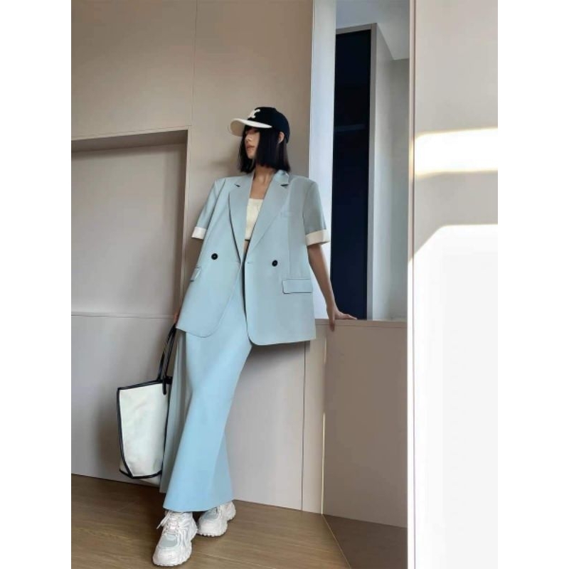 SIÊU PHẨM SET VEST OVERSIZE + CHÂN VÁY