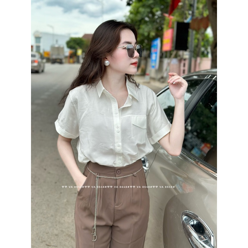 Sơ mi trắng chất đũi mềm mát