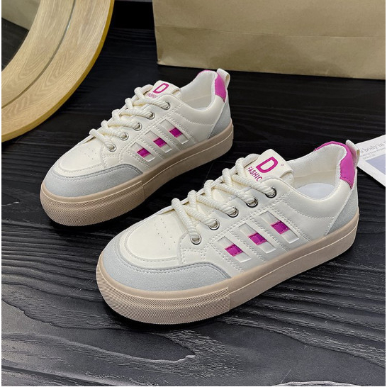 Giày thể thao nữ 3cm Thoáng khí dây màu Kiểu dáng hàn quốc