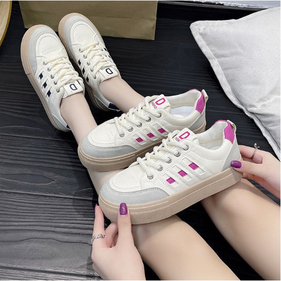 Giày thể thao nữ 3cm Thoáng khí dây màu Kiểu dáng hàn quốc