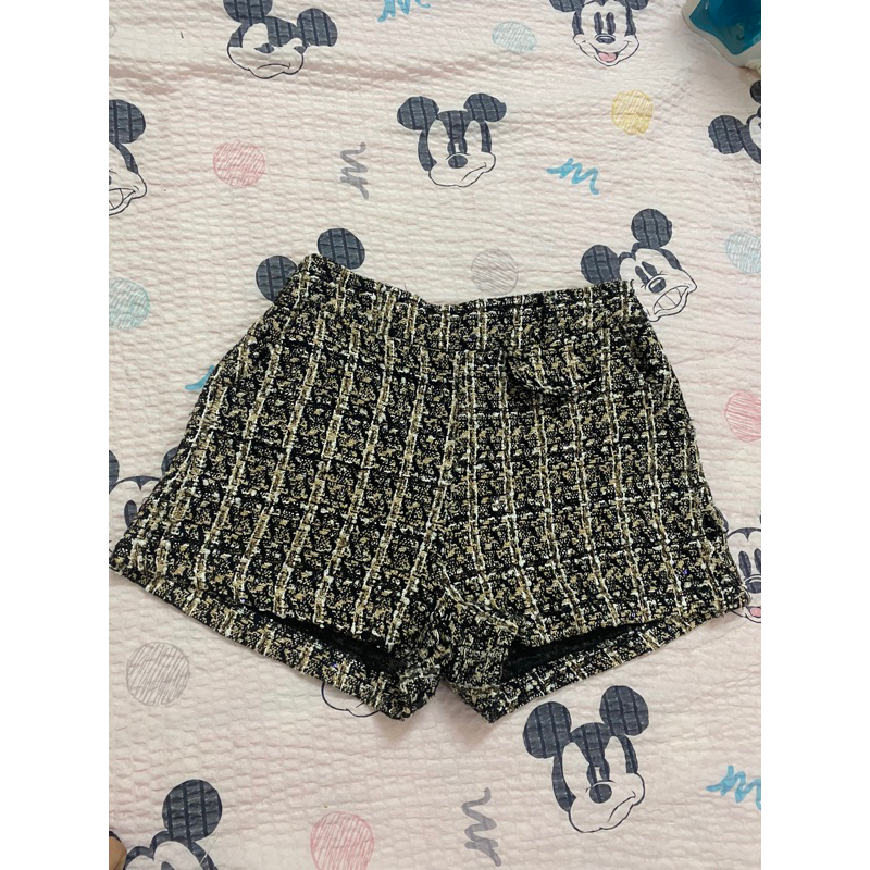 Quần dạ tweed vàng