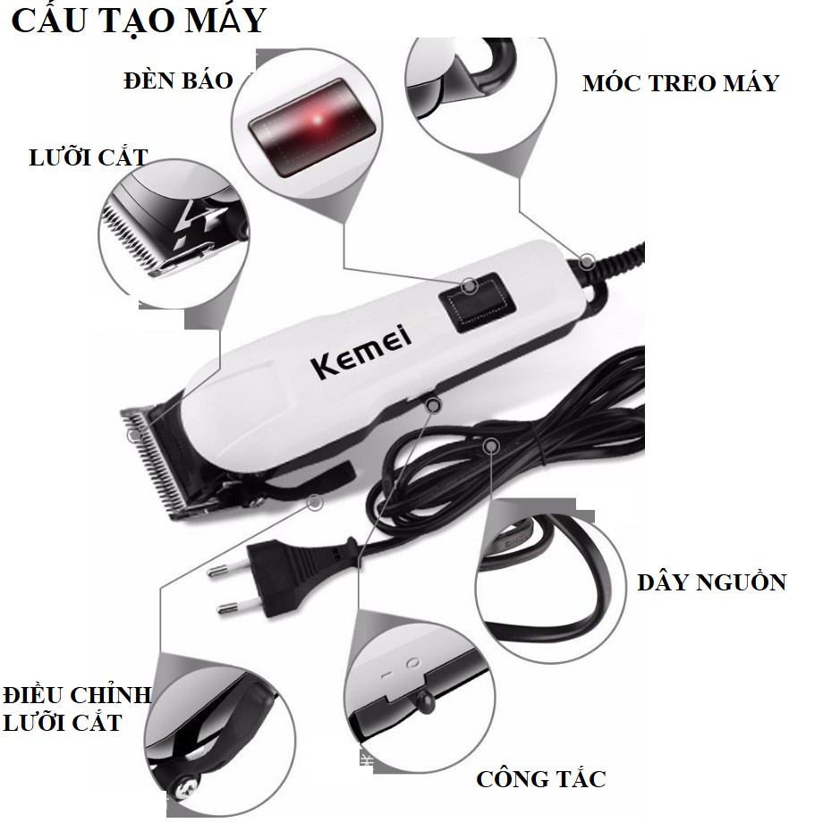 Tông đơ cắt tóc cầm tay chuyên nghiệp KM- 809A-KHANHLY