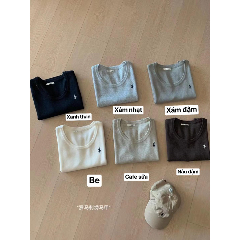 Áo gile len, áo len sát nách hình thêu hàng QC