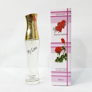 Nước hoa My Love hồng hình bông hồng nắp vàng 35ml