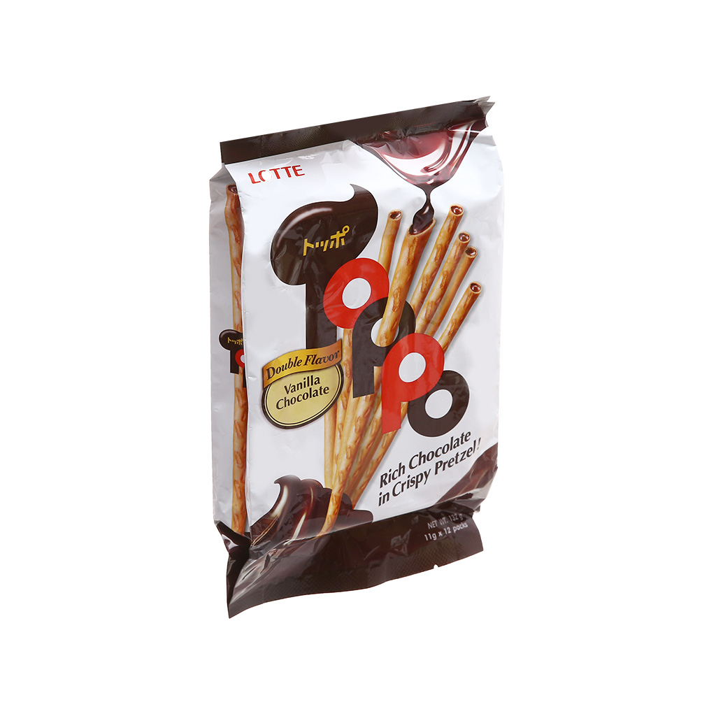 Bánh que Toppo nhân  socola hương Vani 132 g