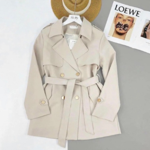 Mangto dáng lửng hàng 2 lớp dày dặn có kèm đai thắt lưng và đai cổ tay