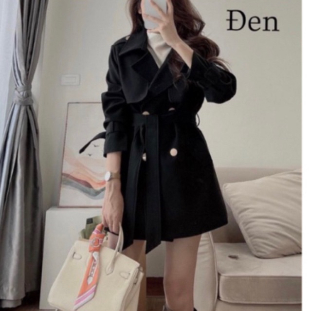 Mangto dáng lửng hàng 2 lớp dày dặn có kèm đai thắt lưng và đai cổ tay