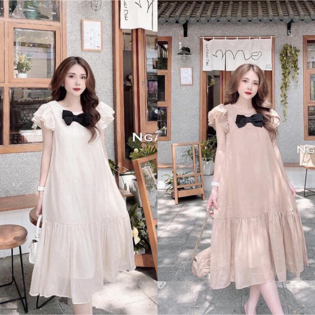 Váy bầu thiết kế voan lụa đi tiệc sang chảnh