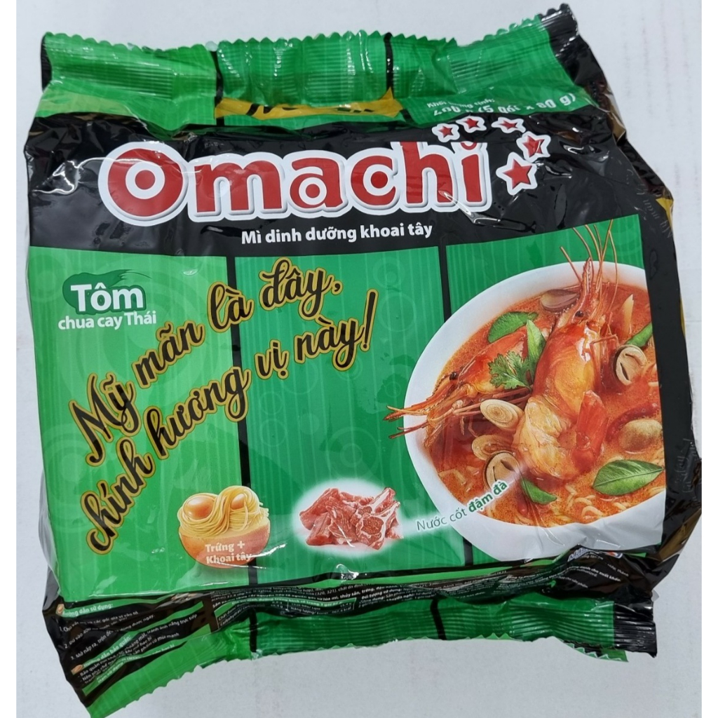 Mì Omachi xốt bò hầm/sườn hầm ngũ quả/tôm chua cay Thái