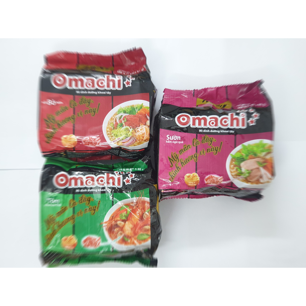 Mì Omachi xốt bò hầm/sườn hầm ngũ quả/tôm chua cay Thái
