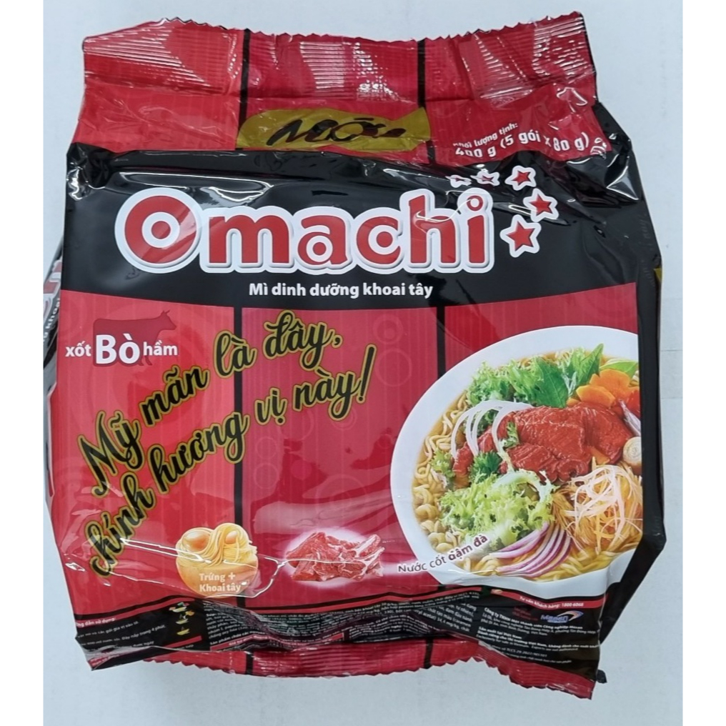 Mì Omachi xốt bò hầm/sườn hầm ngũ quả/tôm chua cay Thái