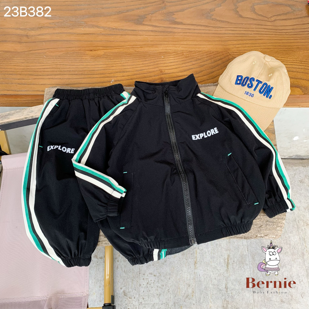 Bộ gió 2 lớp thể thao khóa sọc cho bé trai hàng hãng size 9-23kg,quần áo trẻ em