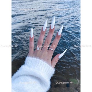 Nailbox thiết kế changgnails màu trắng trơn