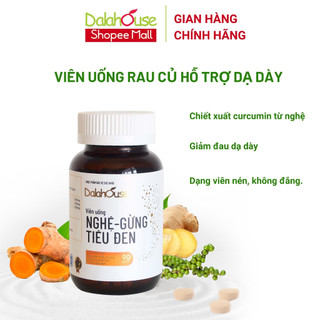 Viên uống rau củ Dalahouse Nghệ Gừng Tiêu Đen hỗ trợ tiêu hóa giảm đau dạ dày