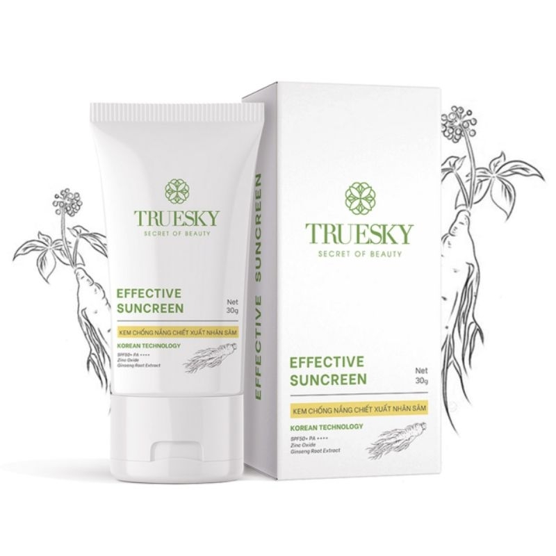 Kem chống nắng Truesky SPF50+PA++++ chống nắng ngừa nám dưỡng trắng dưỡng ẩm ngăn ngừa lão hóa nâng tông da trắng mịn