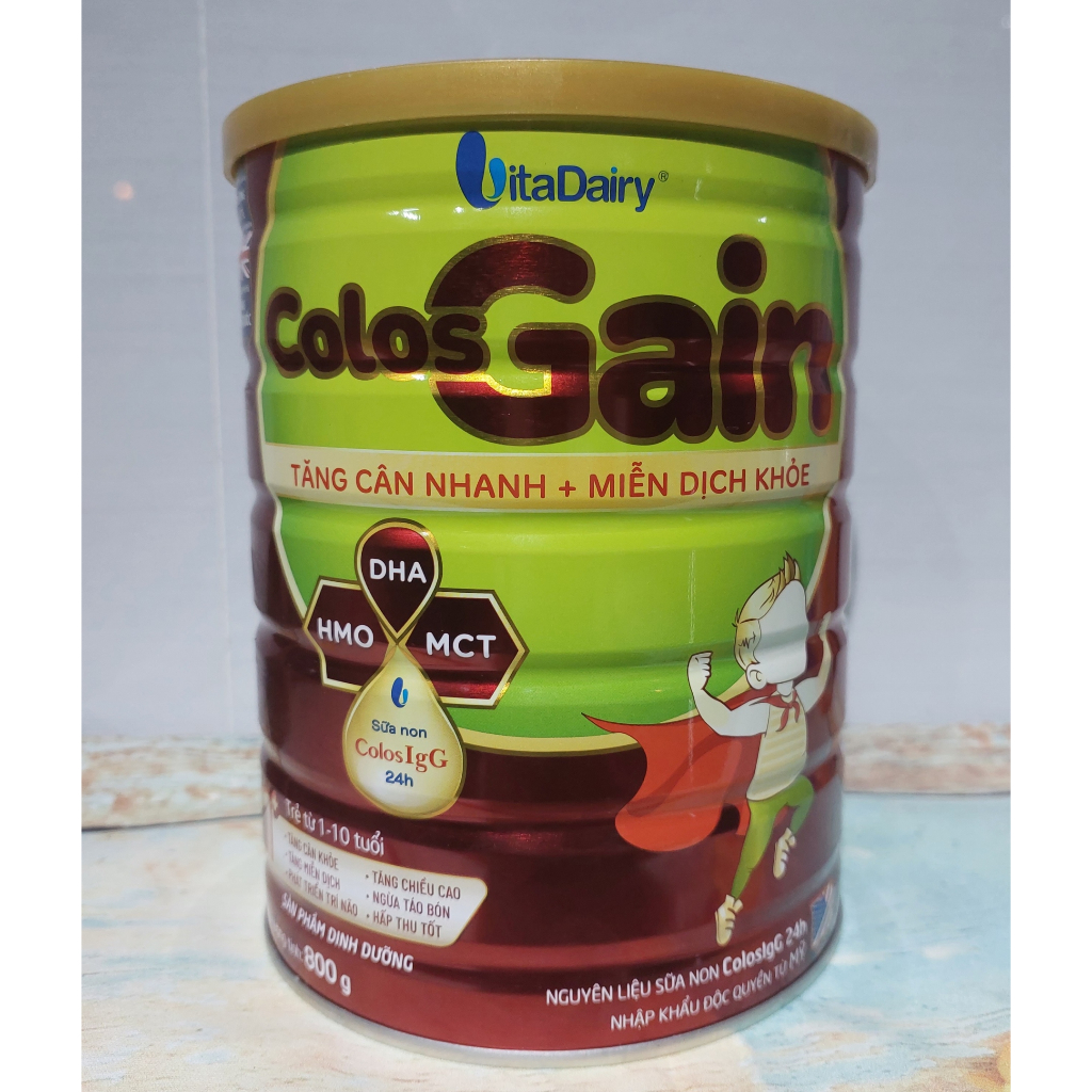 (Date mới ) Sữa bột Vitadairy Colos Gain 0+ Lon 800g (0-1 tuổi) (Quét mã Tích điểm app đầy đủ)