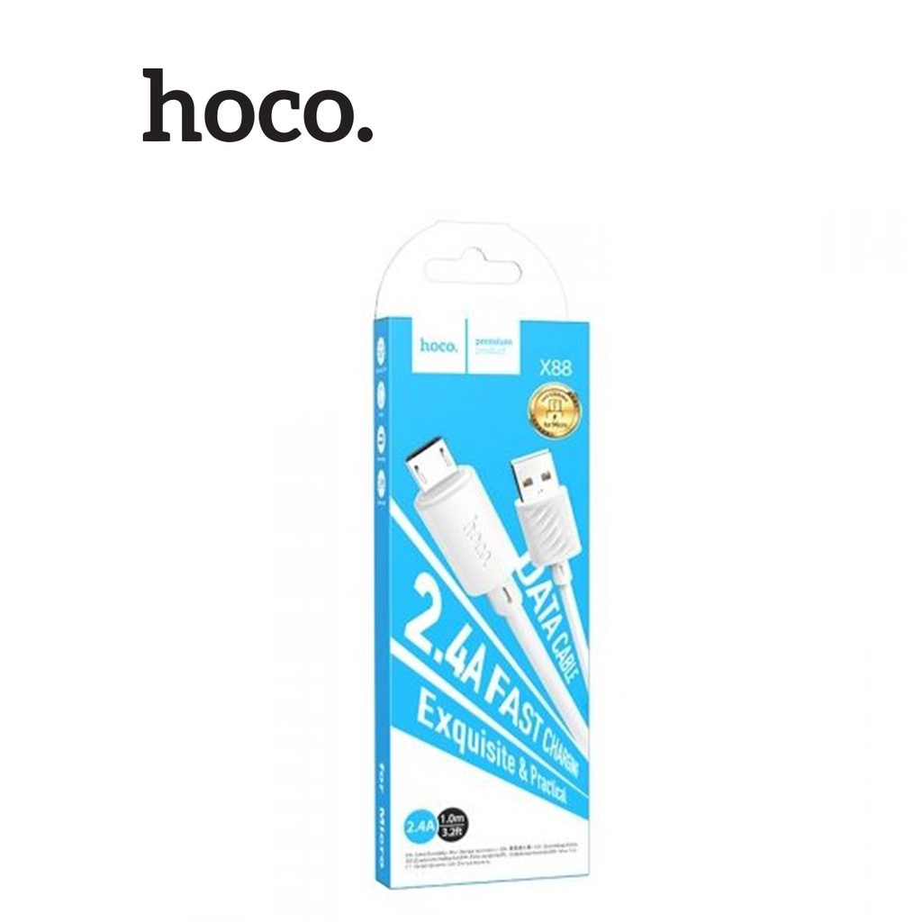 Cáp sạc nhanh Hoco X88 Micro 2.4A dây TPE dẻo siêu bền chống gãy gập dài 100cm