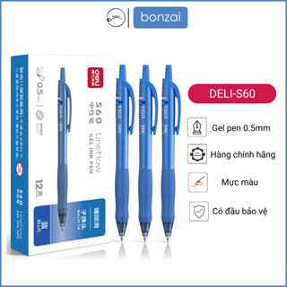 Bút gel Deli S60 vỏ nhiều màu ngòi 0,5mm (Hàng Chính Hãng)