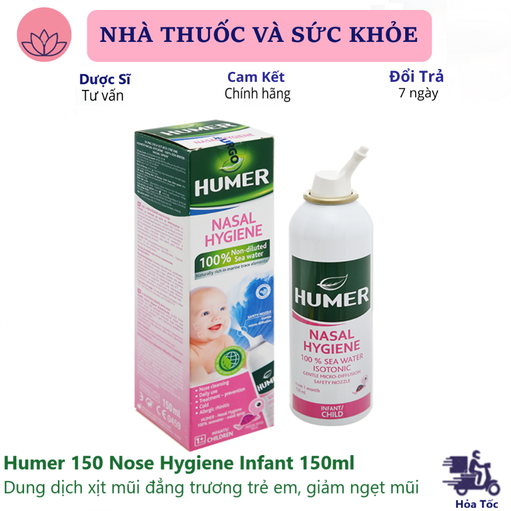 Dung dịch xịt mũi đẳng trương trẻ em Humer 150 Nose Hygiene Infant 150ml