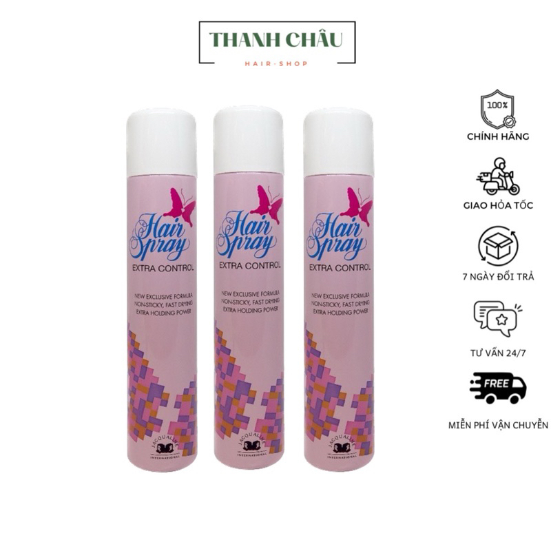 Keo Xịt Tóc con bướm Jacqualine 420ml (Butterfly Pink)