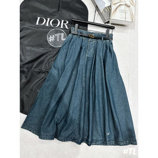 Chân váy jean dáng dài kèm belt Di.or siu cấp