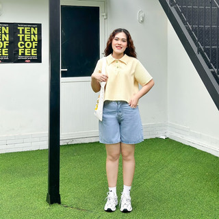 OOTD BIGSIZE | Quần short jean ngố trơn basic