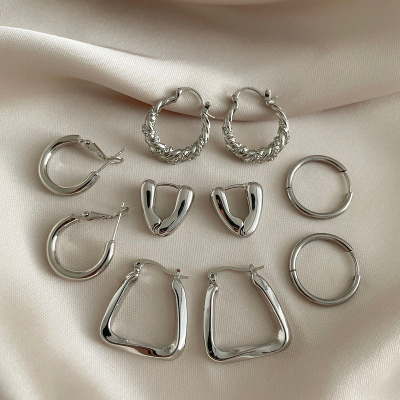 Bông Tai Kim Loại Kiểu Thời Trang